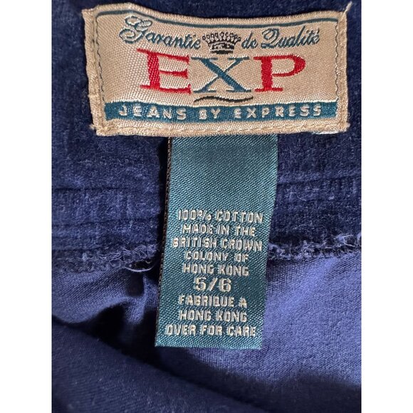 Express EXP Jeans Vintage Womens Cotton Velvet Skirt Navy Size 5/6 - Picture 8 of 15